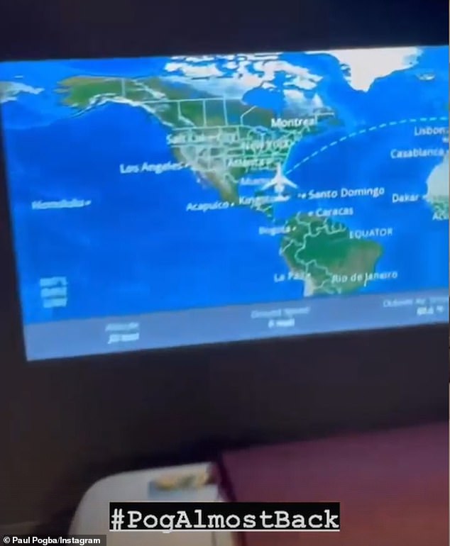 The 29-year-old also gave fans a brief glimpse of his flight path from Miami to Italy