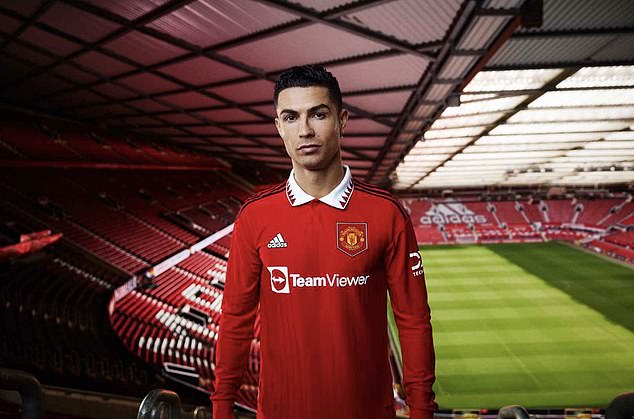 Ronaldo has been pictured in the new United home shirt, which was released on Friday