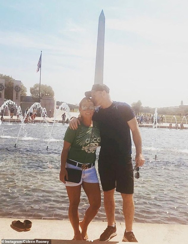 Wayne and Coleen pose for a photograph in front of the Washington Monument back in 2018