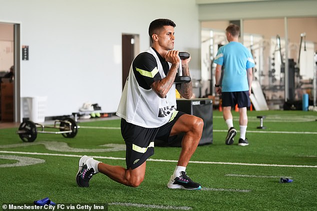 City manager Pep Guardiola only has one recognised left-back, Joao Cancelo (above)