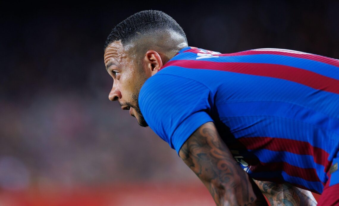 Barcelona forward Memphis Depay catching his breath