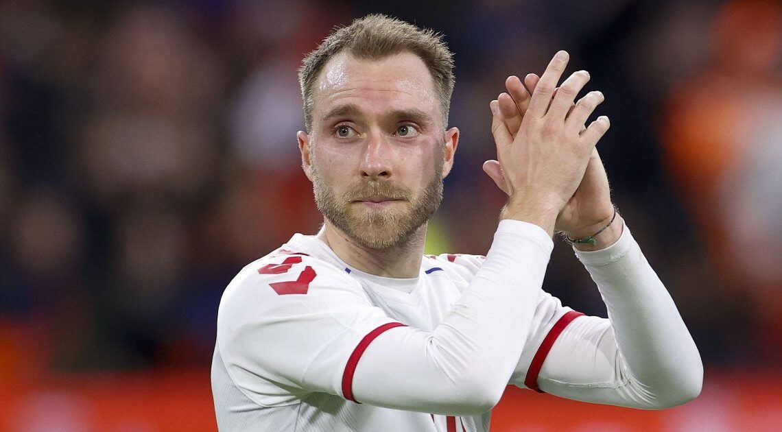 Manchester United target Christian Eriksen in action for Denmark