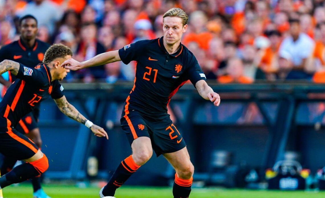 Man Utd target Frenkie de Jong carries the ball