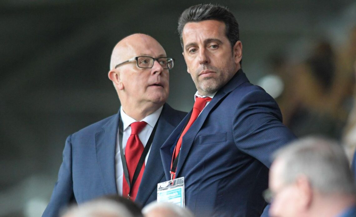 Arsenal technical director Edu looks at a member of the crowd