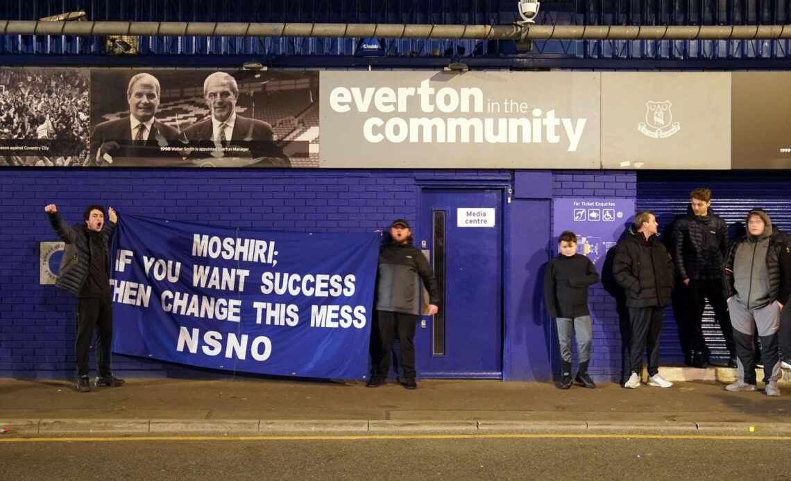 Everton supporters protest at Farhad Moshiri's ownership
