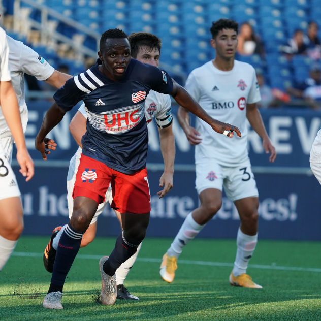 Forward Edward Kizza with the New England Revolution