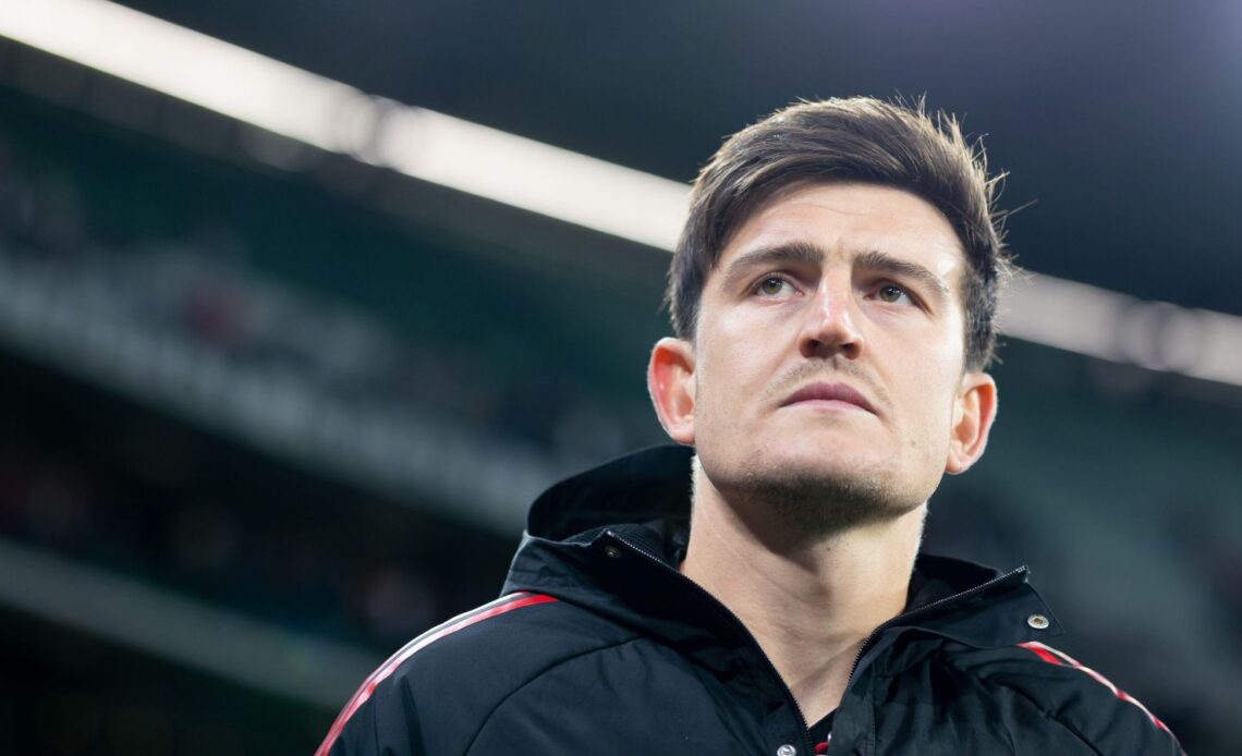 Man Utd captain Harry Maguire looks unhappy