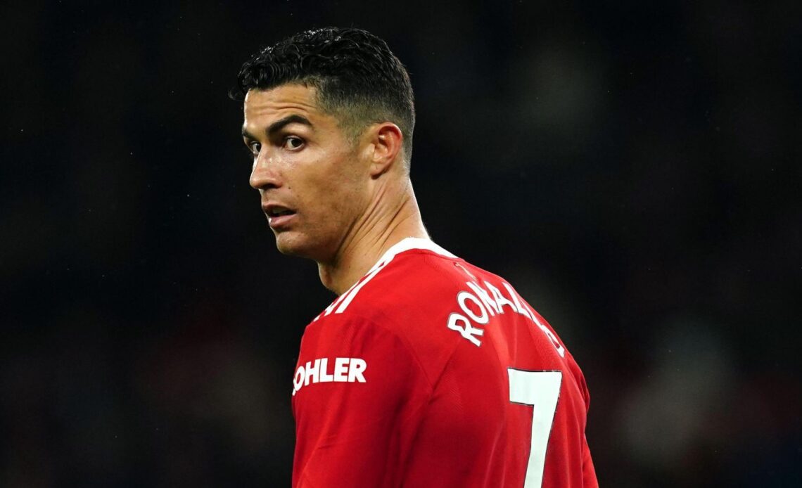 Man Urd star Cristiano Ronaldo looks over his shoulder
