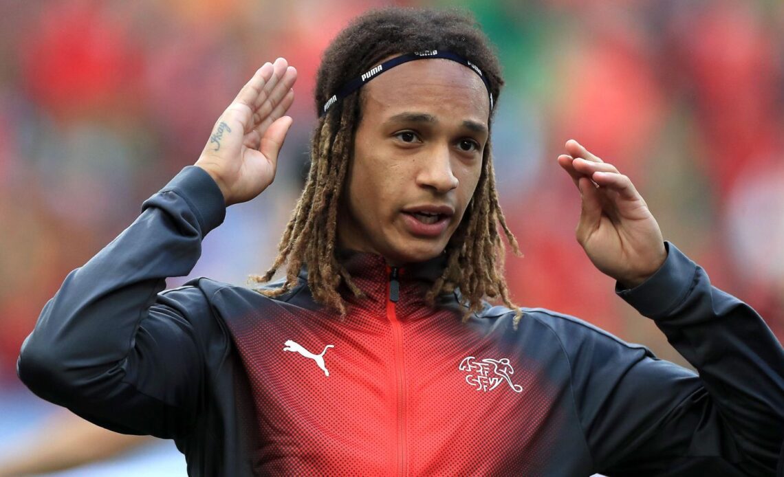 New Fulham signing Kevin Mbabu goes to touch his head