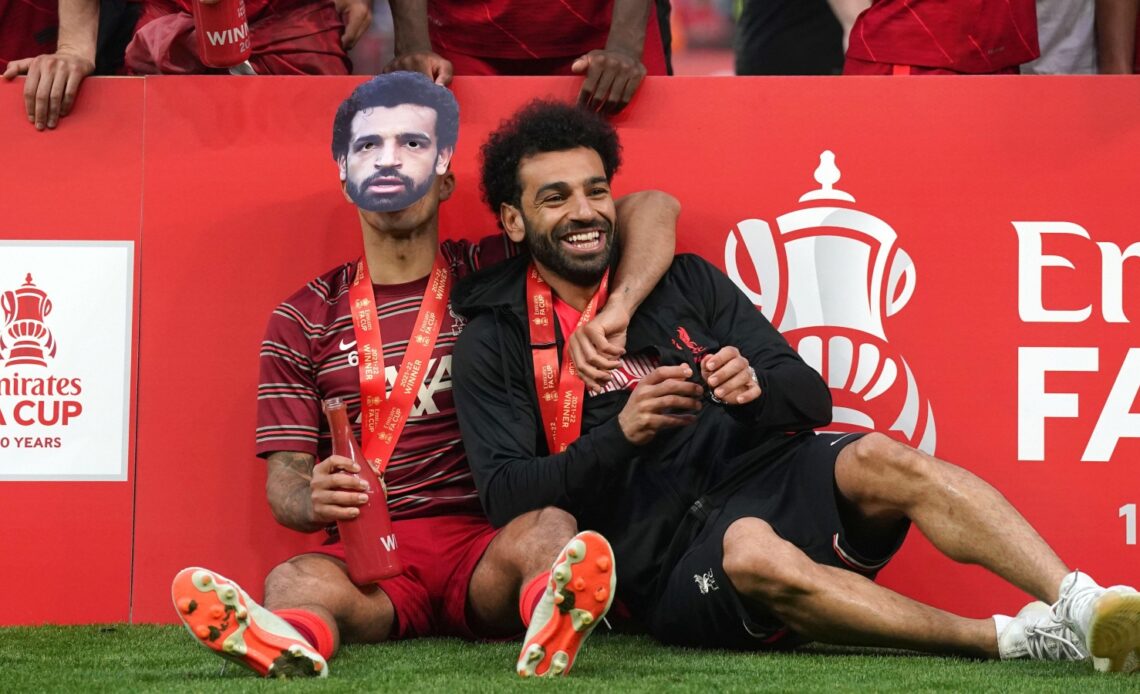 Mohamed Salah celebrates winning the FA Cup