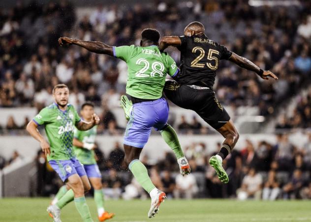 Seattle Sounders FC's Yéimar Gomez Andrade vs. LAFC's Sebastien Ibeagha