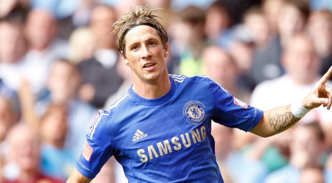 Fernando Torres celebrates after scoring for Chelsea in the Community Shield. Villa Park, 12th August 2012.