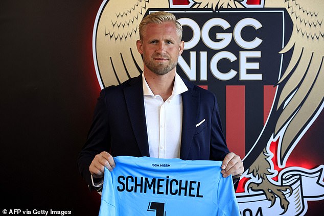 Former Leicester City goalkeeper Kasper Schmeichel was an unused substitute for Nice