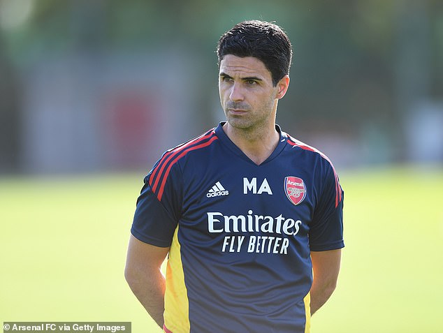 Pepe has fallen out of favour under Gunners manager Mikel Arteta (pictured) this season