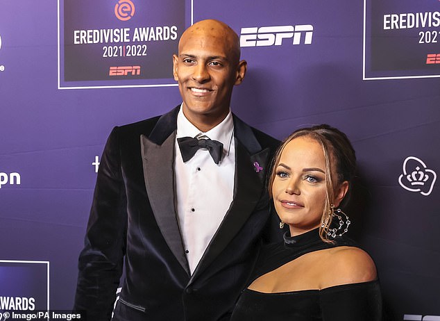 At an awards ceremony on Tuesday, Haller thanked people for supporting him, including his wife Priscilla (R)