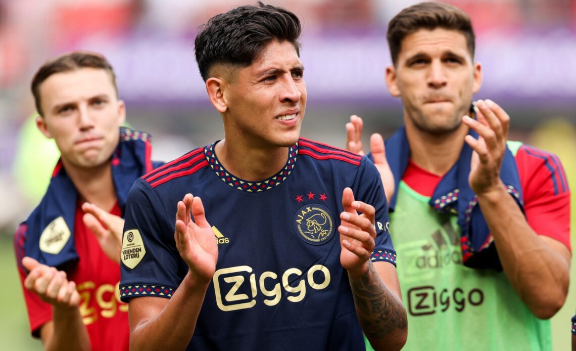 Ajax midfielder Edson Alvarez applauds the fans