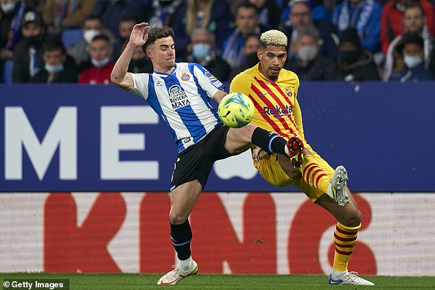 Adria Pedorsa (left) has played for Espanyol 113 times in eight years, scoring seven times and providing 13 assists for the senior team