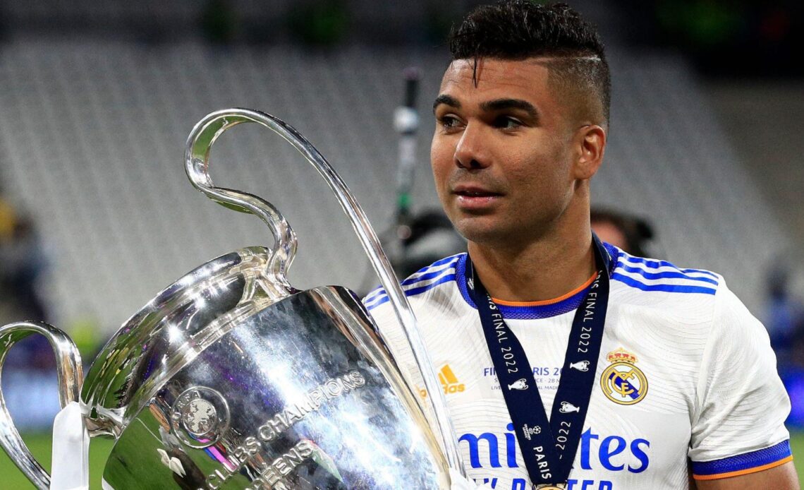 Casemiro with the European Cup after Real Madrid beat Liverpool in the Champions League final.