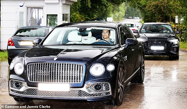 Cristiano Ronaldo arrived at Carrington ahead of training only five days out from the start of Manchester United's season