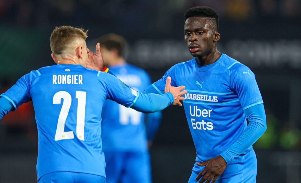 Newcastle target Bamba Dieng celebrates a goal