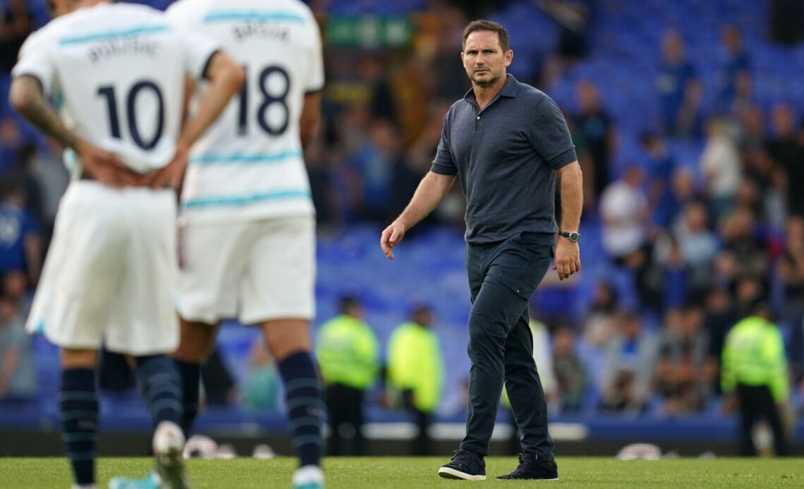 Everton manager Frank Lampard at full-time with Armando Broja and Christian Pulisic