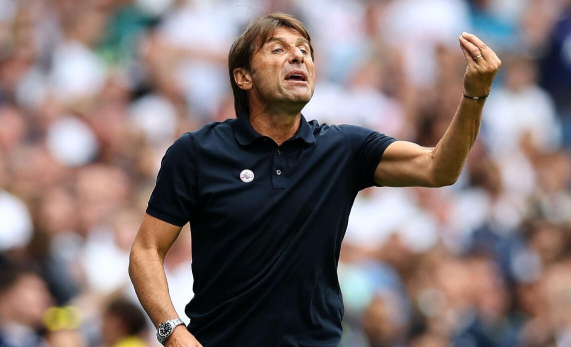 Tottenham boss Antonio Conte makes hand gestures