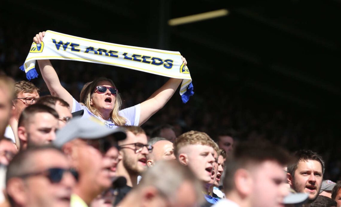 Leeds fans during their Premier League match against Chelsea