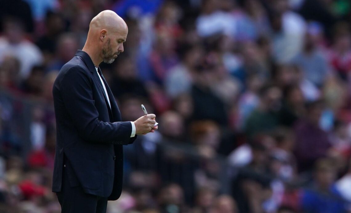 Man Utd boss Erik ten Hag writes notes down