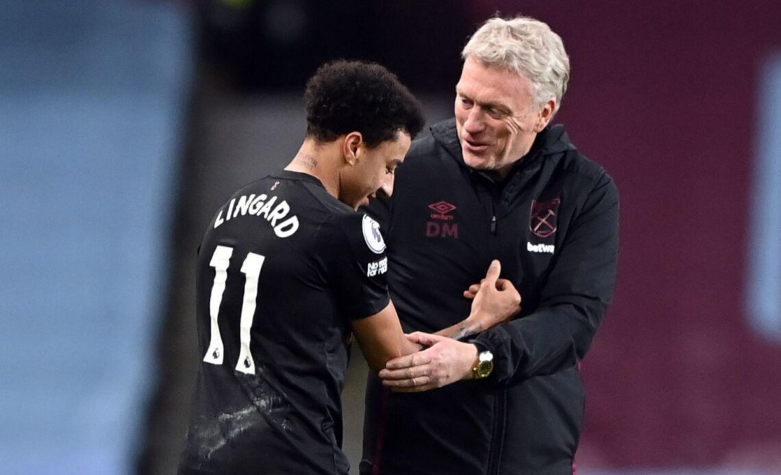 David Moyes and Jesse Lingard after a game