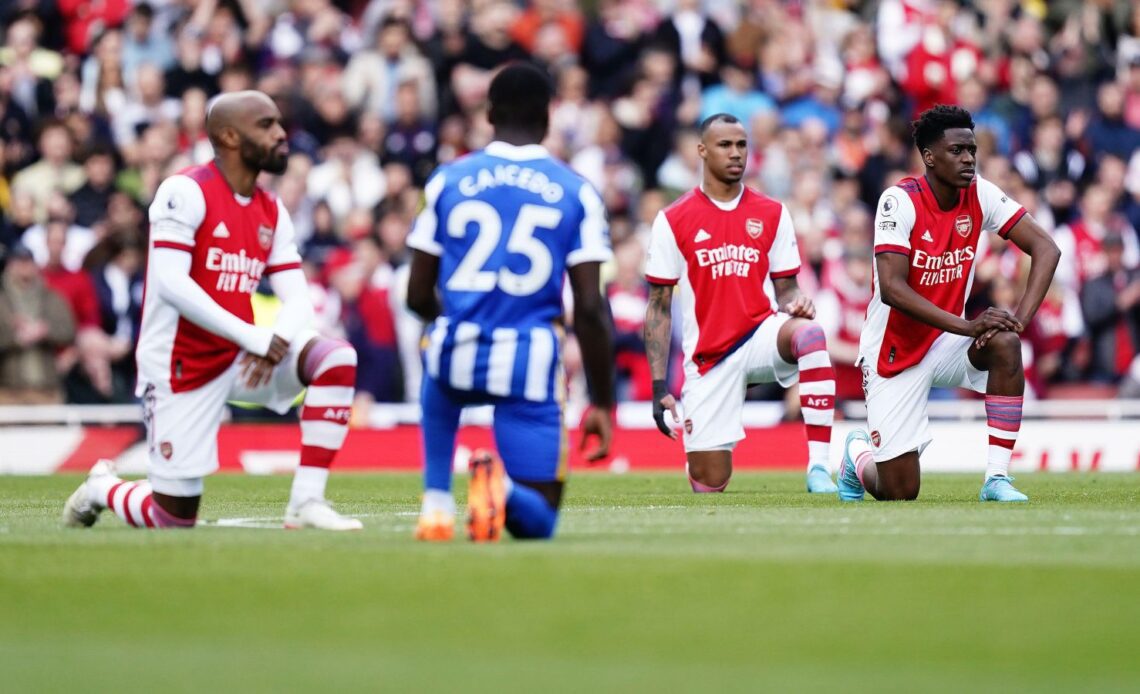 Premier League players from Arsenal and Brighton take the knee