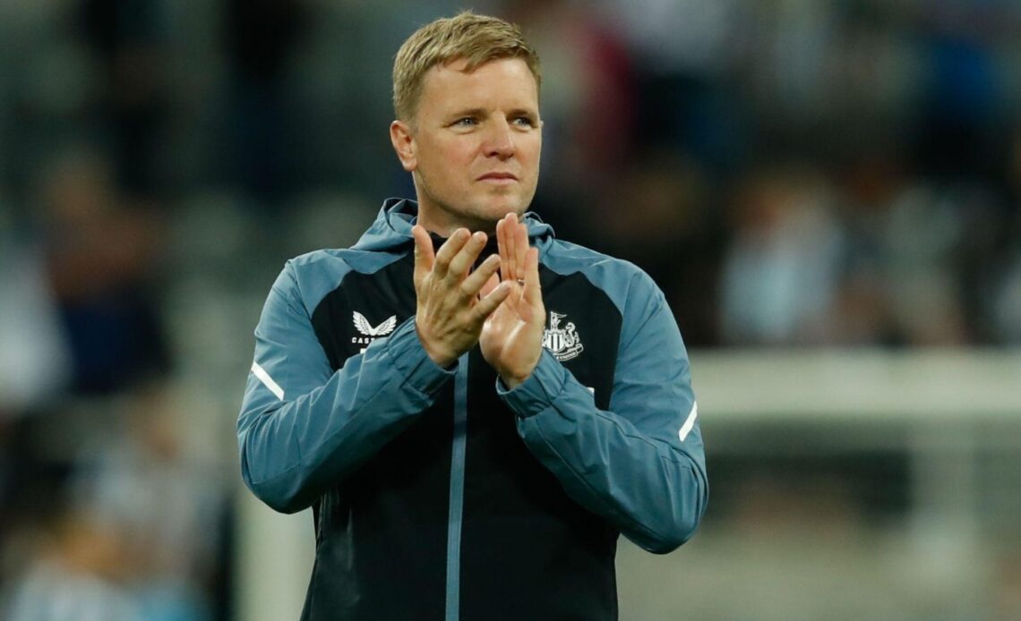 Newcastle United boss Eddie Howe claps the supporters