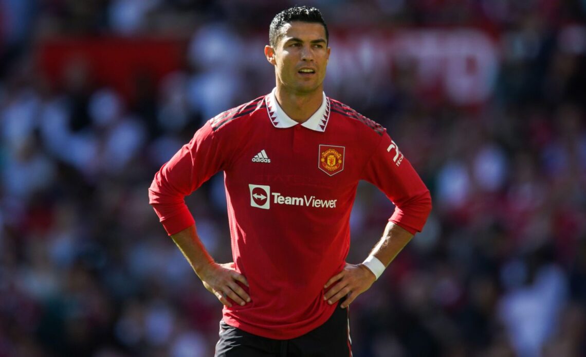 Man Utd striker Cristiano Ronaldo puts his hands on his hips