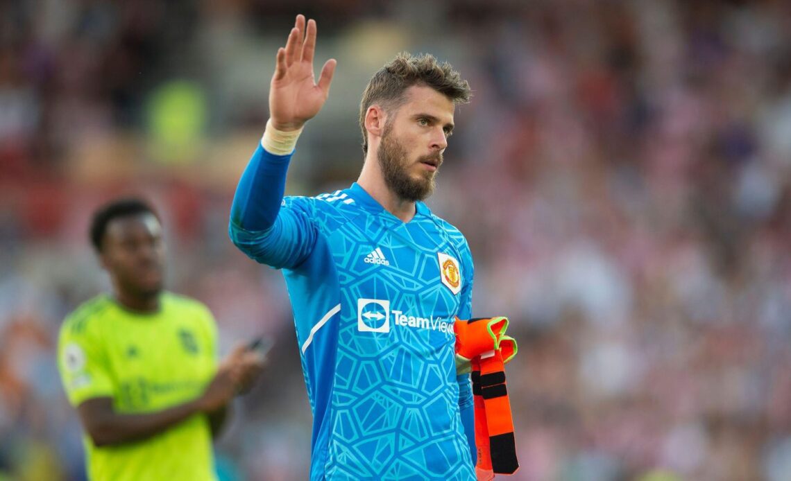 Man Utd goalkeeper David de Gea salutes the crowd