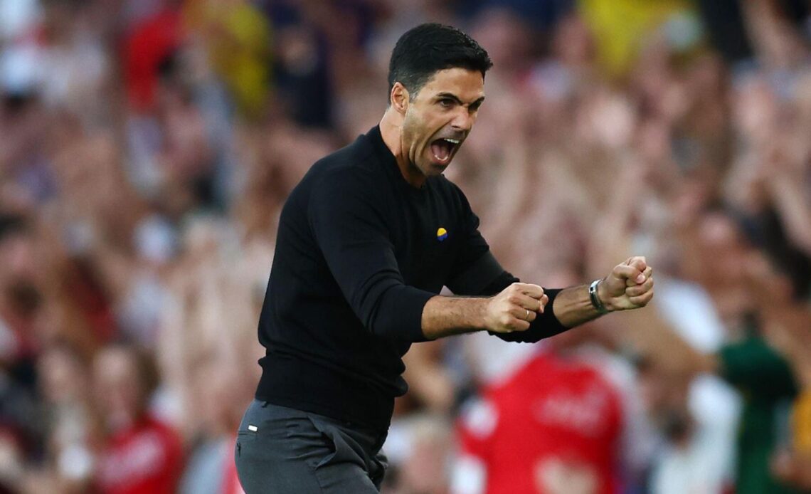 Arsenal boss Mikel Arteta celebrates a goal