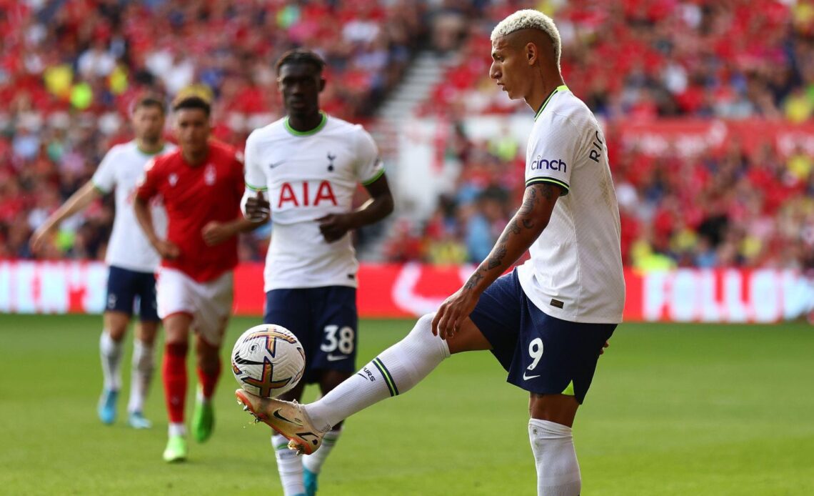 Tottenham striker Richarlison controls the ball