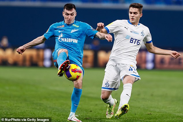 Sanctions on Russia prevented the 19-year-old midfielder (right) from moving to England