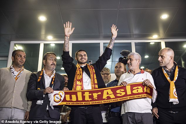 Mauro Icardi was in Istanbul on Wednesday completing his loan move to Galatasaray from PSG