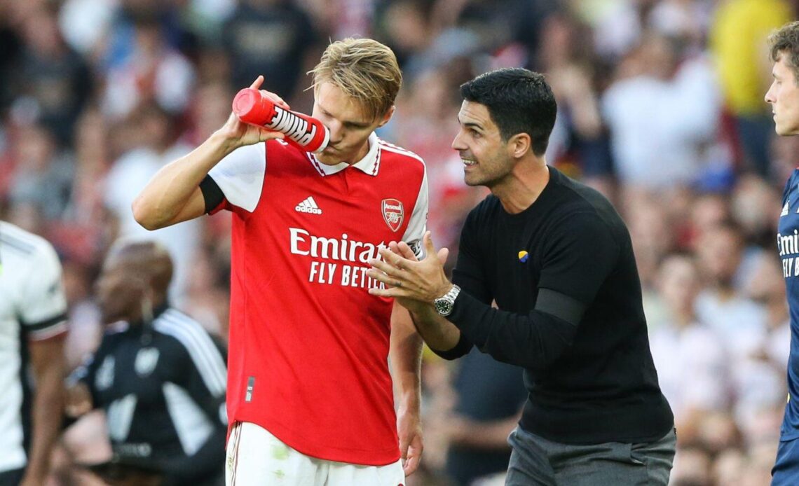 Arsenal's Mikel Arteta and Martin Odegaard