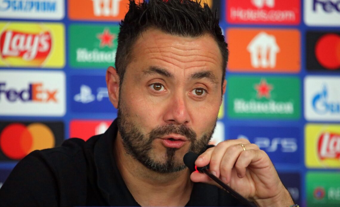 Reported Brighton managerial target Roberto De Zerbi during a press conference