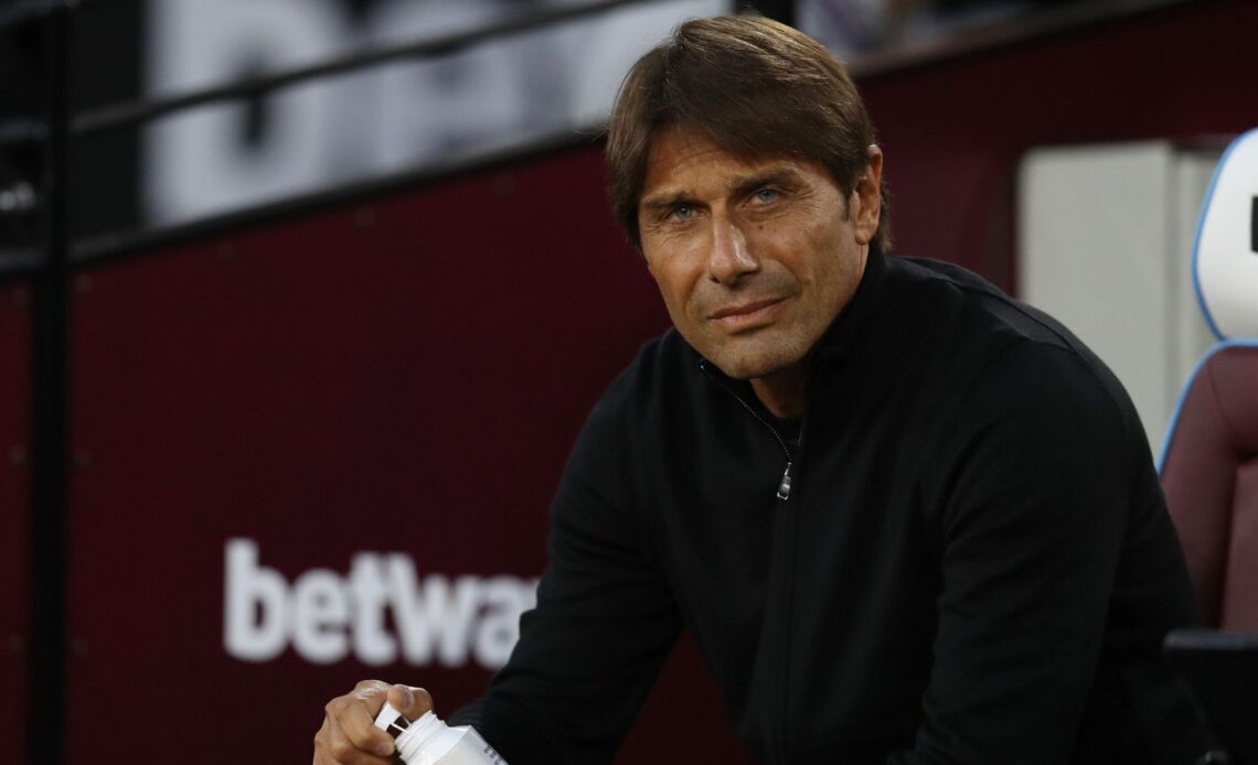 Tottenham boss Antonio Conte looks into the camera