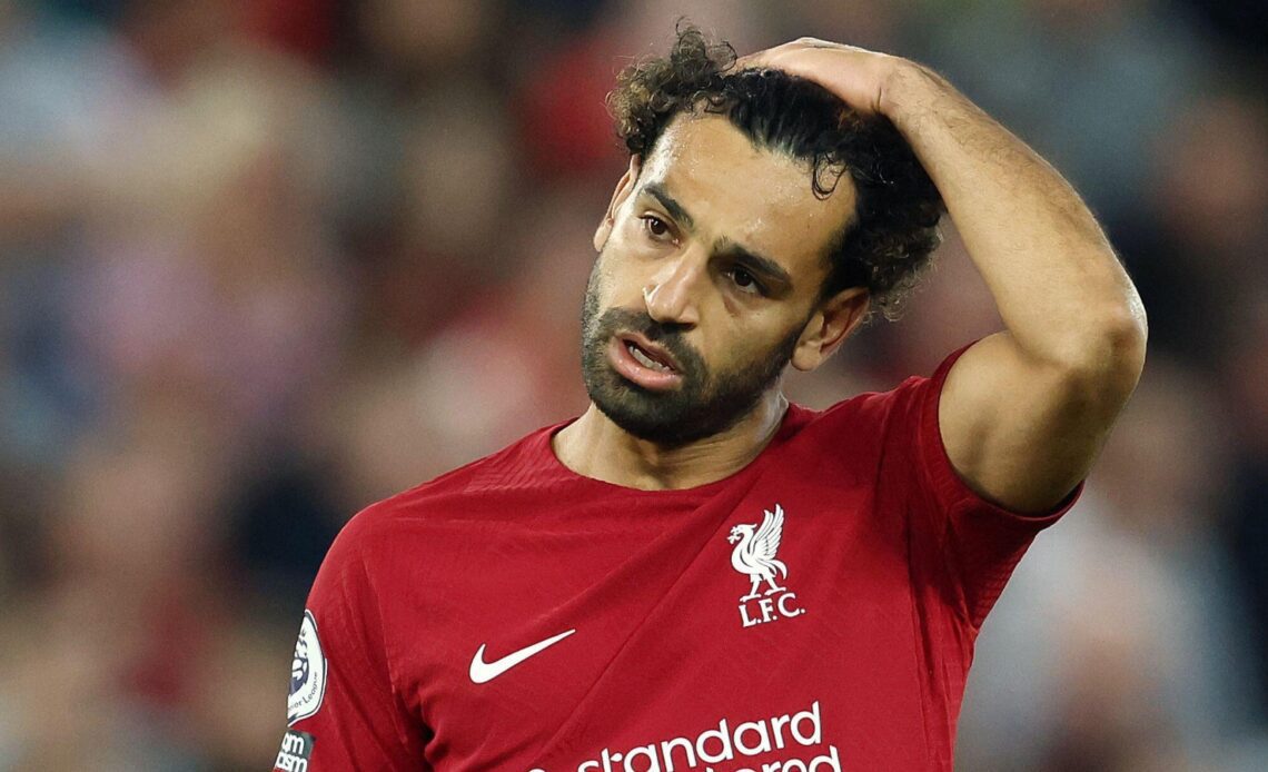 Liverpool forward Mo Salah looks frustrated