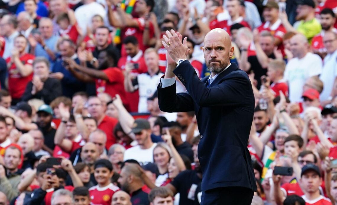 Man Utd boss Erik ten Hag claps the supporters