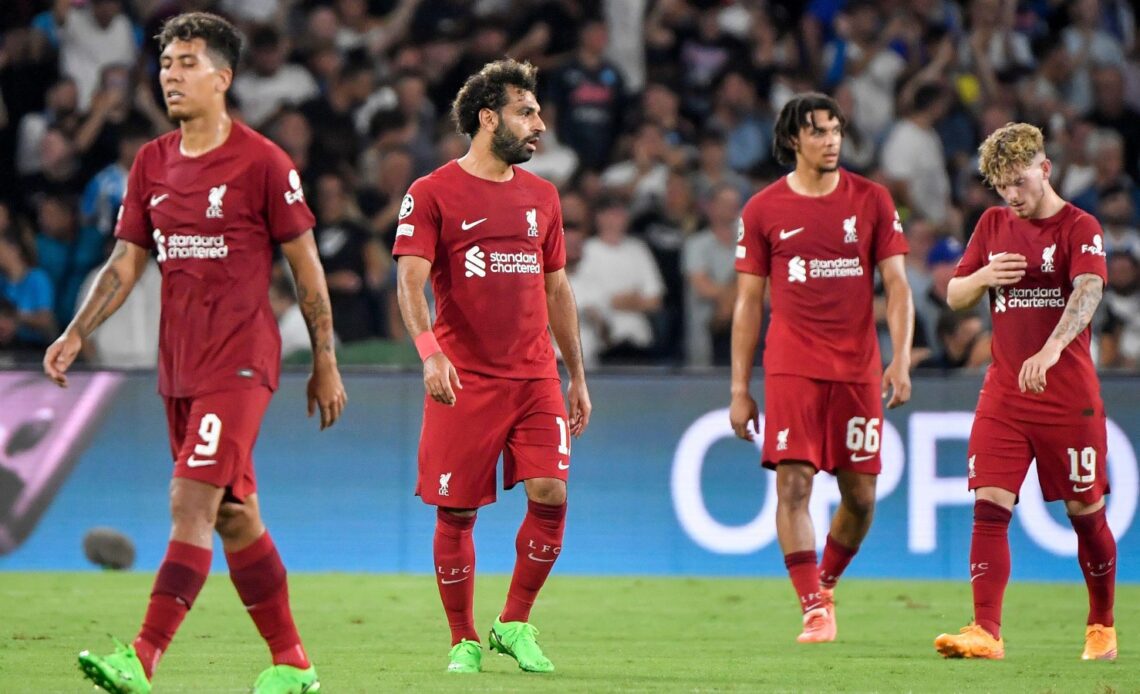 Liverpool players reacts against Napoli