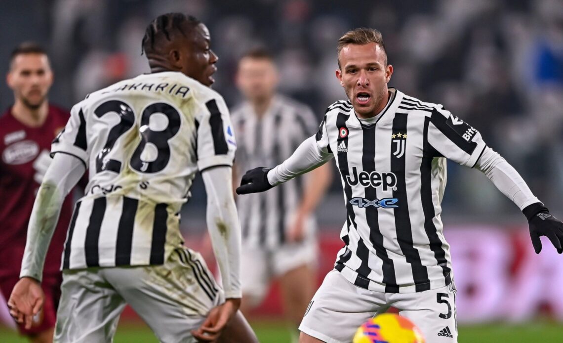 Juventus midfielders Denis Zakaria and Arthur Melo, now of Chelsea and Liverpool
