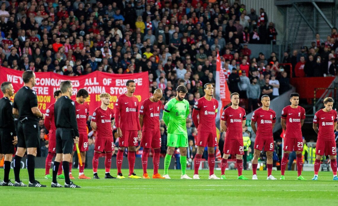 Liverpool pay their respect with a moment's silence