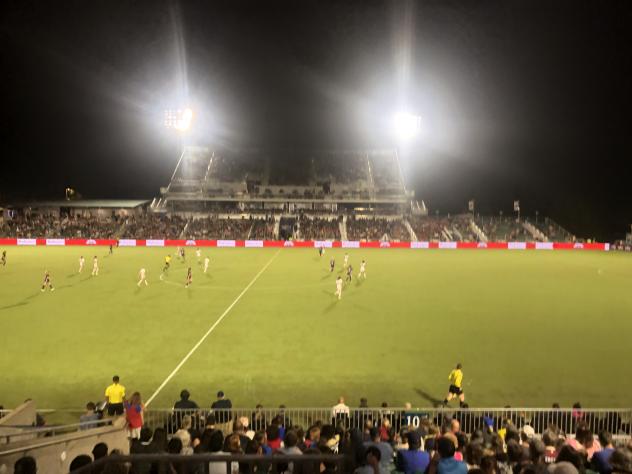North Carolina Courage take on OL Reign under the lights at WakeMed Soccer Park