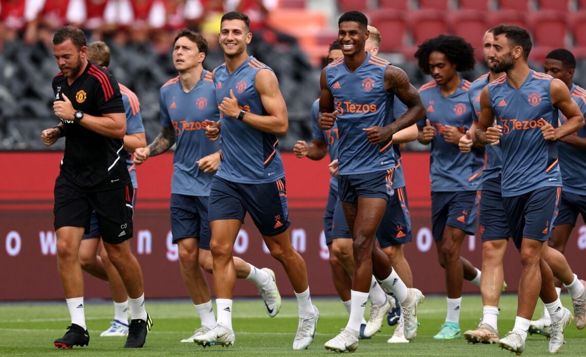 Manchester United players during pre-season