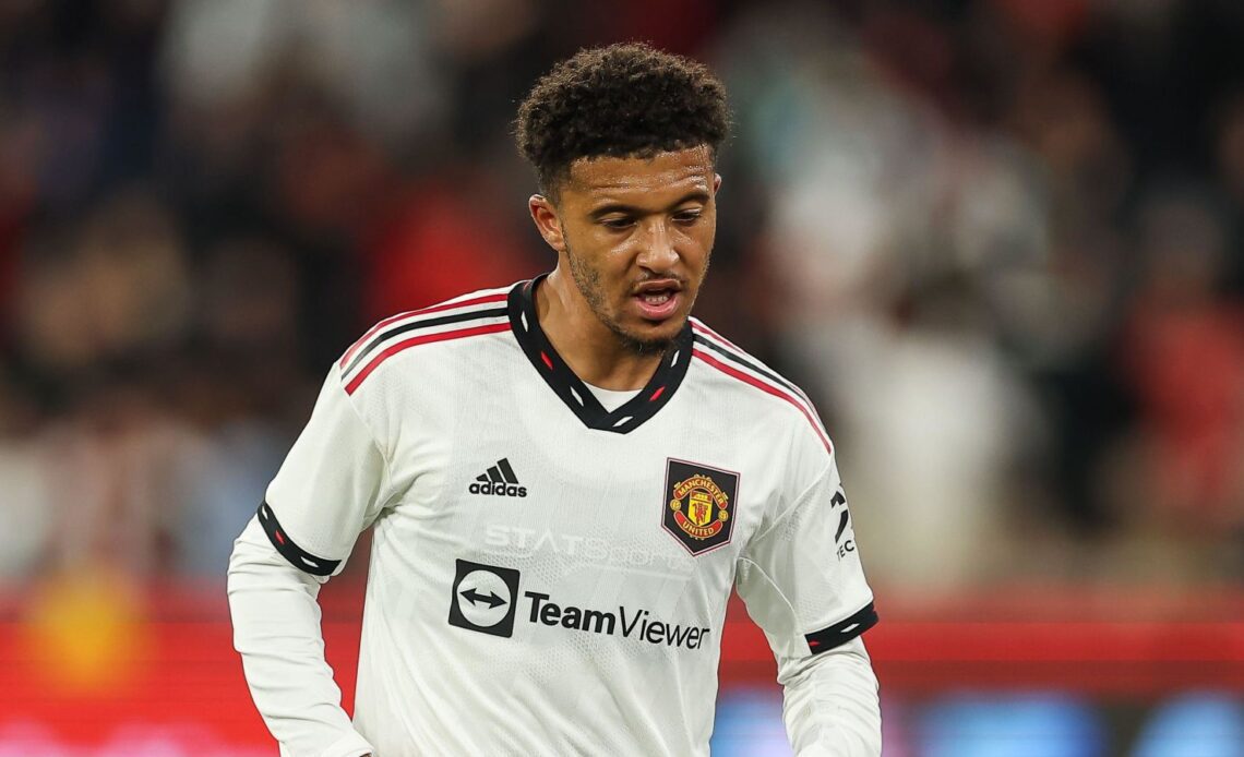 Jadon Sancho of Manchester United in action