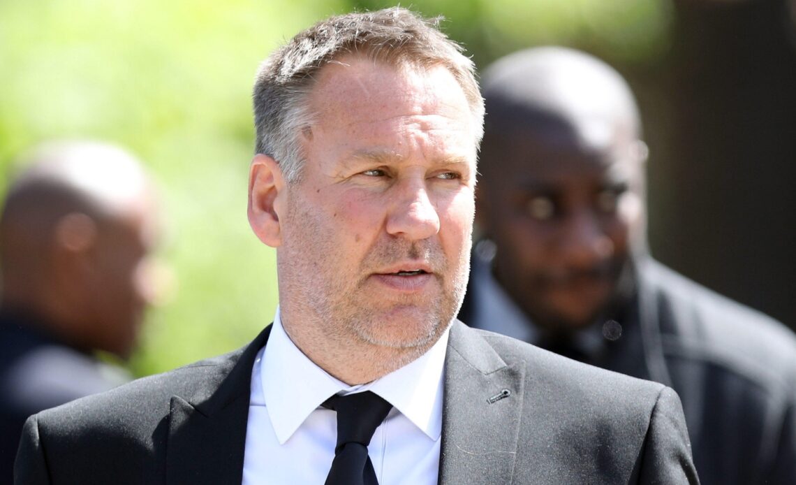Paul Merson arriving to a funeral