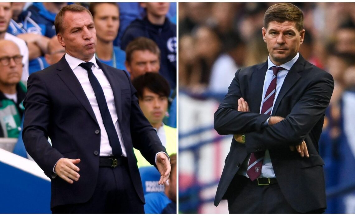Leicester manager Brendan Rodgers and Aston Villa boss Steven Gerrard.